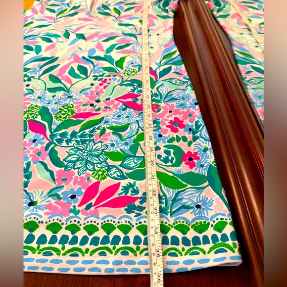 Lilly Pulitzer UPF 50+ Sophiletta Short Sleeve Dress, Water Lilly Green Leaf Me - Picture 14 of 14